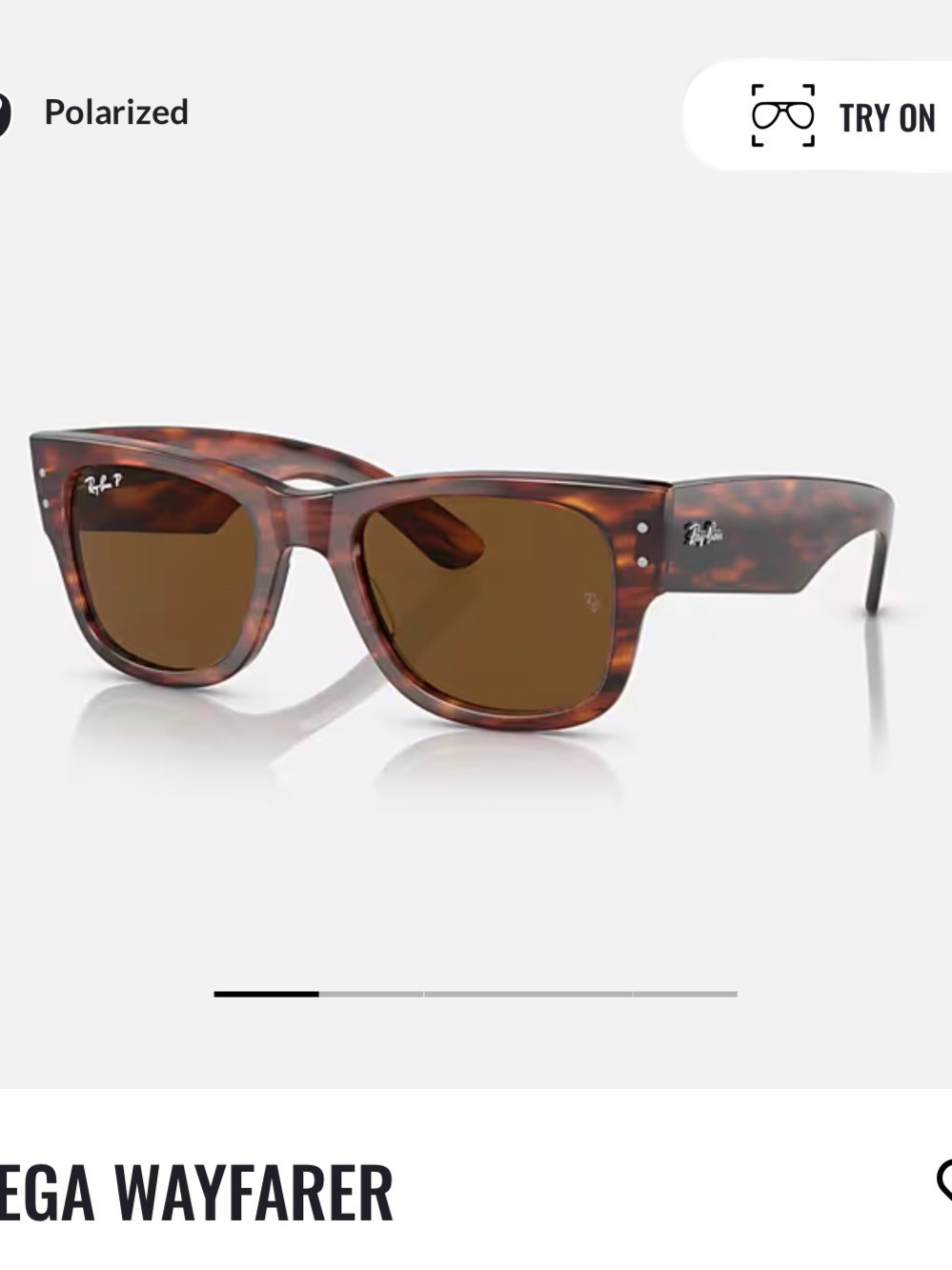 Ray-Ban Mega Wayfarer Tortoiseshell Frame with Brown Lenses